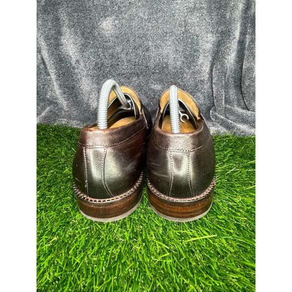 Beckett Simonon Brown Leather Penny Loafers Mens Size 10 Moc Toe Dress Shoes - Picture 4 of 8